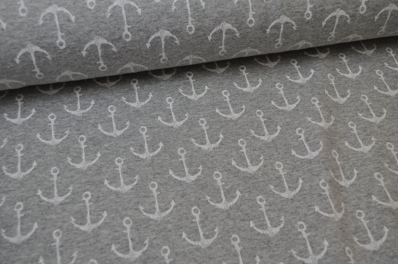 Sommer Sweat Anker grau/weiß