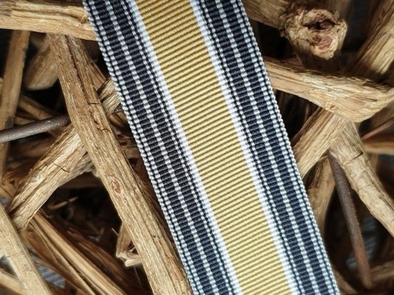 Ripsband schwarz/gold/grau 25mm