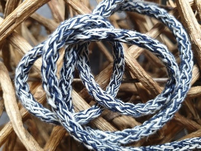 Baumwoll Kordel 6mm melliert navy