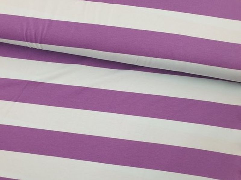 Jersey Blockstreifen Lila/hellblau