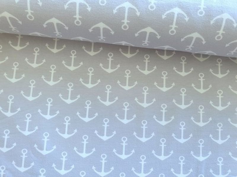 Sommersweat Anker hellgrau