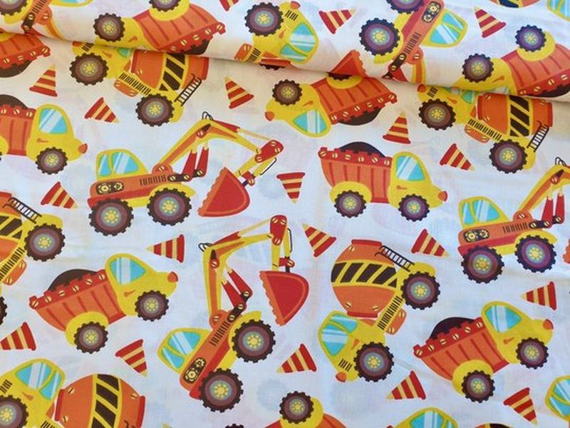 Baumwolle Baustelle gelb/orange