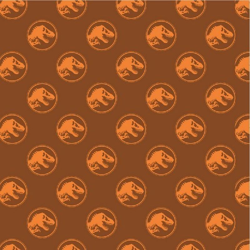 Baumwolle Jurassic Park Kreise Cognac