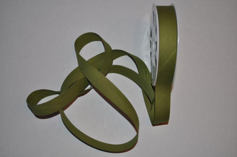 Schrägband gefalzt 20 mm oliv