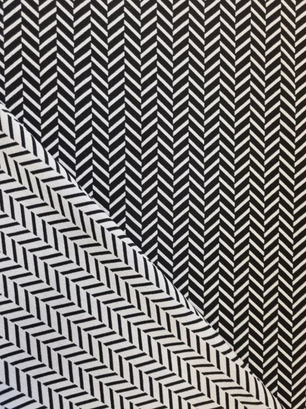 Jacqard Jersey Dobby Minimals Schwarz 1