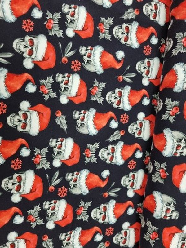 French Terry Weihnachts Totenkopf
