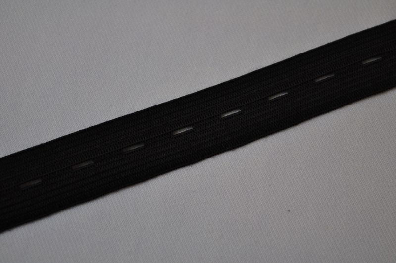 Knopflochgummi 2cm breit schwarz