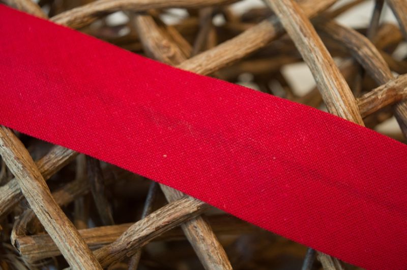 Schrägband gefalzt 30 mm dunkelrot