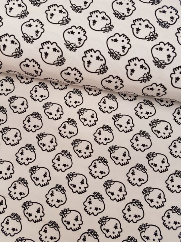 Jersey Lady Skull weiß/schwarz
