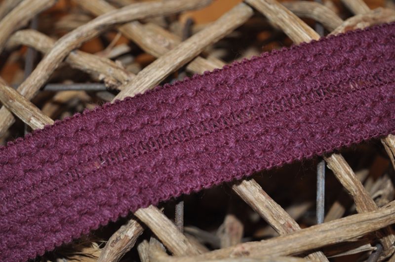 Falztresse Woll optik 3,5 cm weinrot
