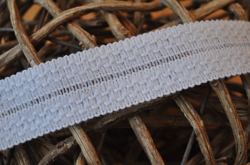 Falztresse Woll optik 3,5 cm weiß