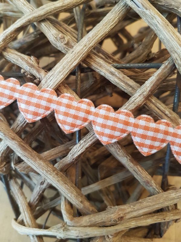 Herzenband Vichy Karo orange