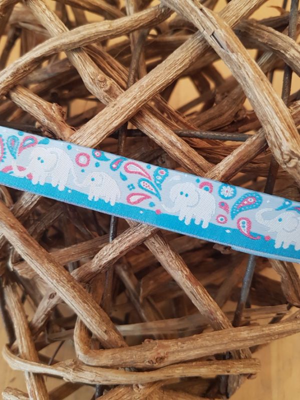 Webband Elefanten Blau