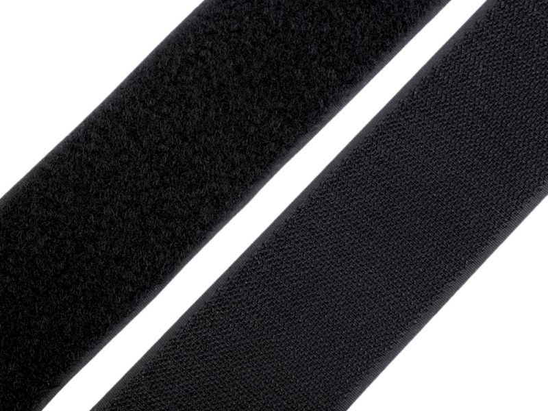 Klettband 38 mm Schwarz komplett