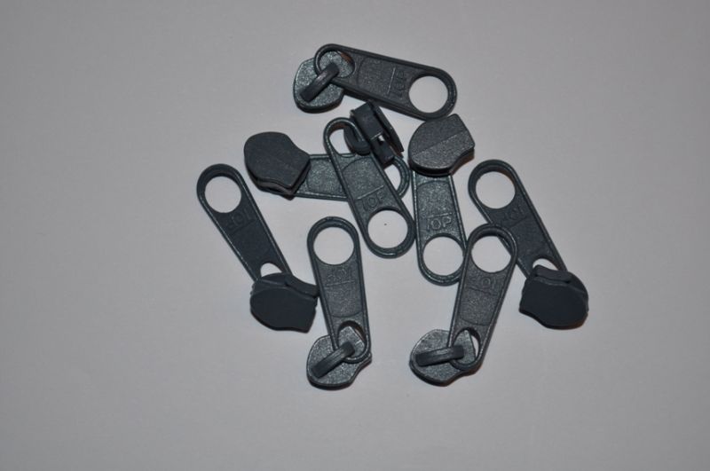 Schieber/Zipper 5 mm Reißverschluss dunkelgrau