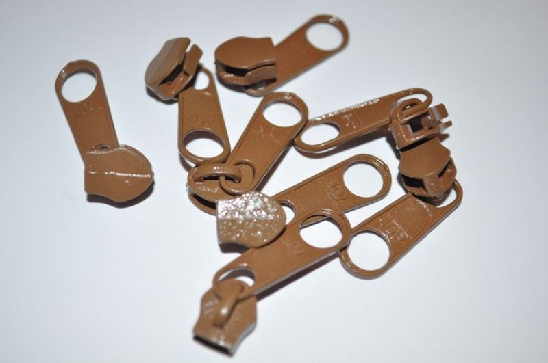 Schieber/Zipper 5 mm Reißverschluss lederbraun