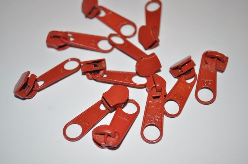 Schieber/Zipper 5 mm Reißverschluss terra