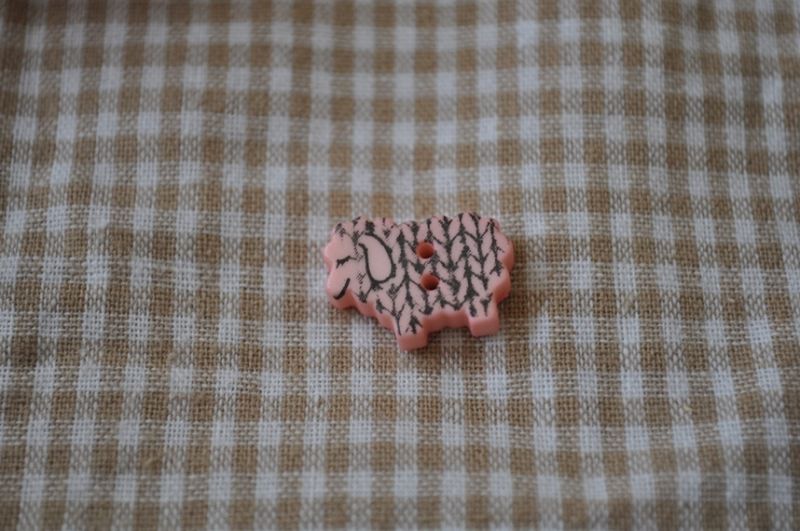 Knopf Schaf Rosa