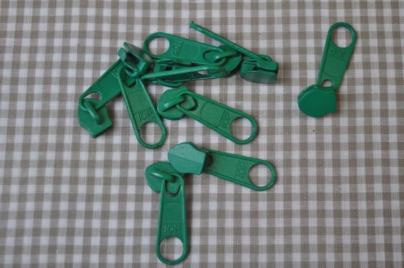 Schieber/Zipper 5 mm Reißverschluss türkis-grün