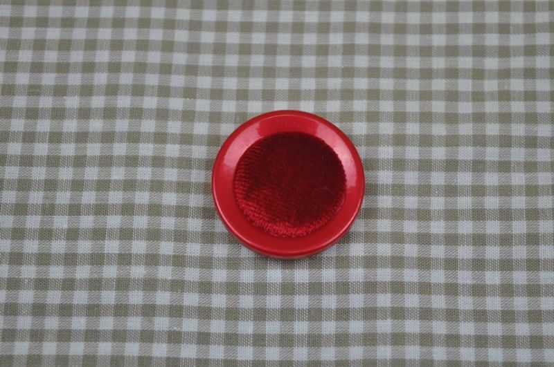Knopf Velour groß rot