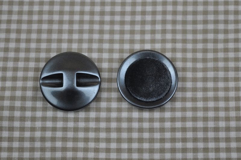 Knopf Velour klein dunkelgrau