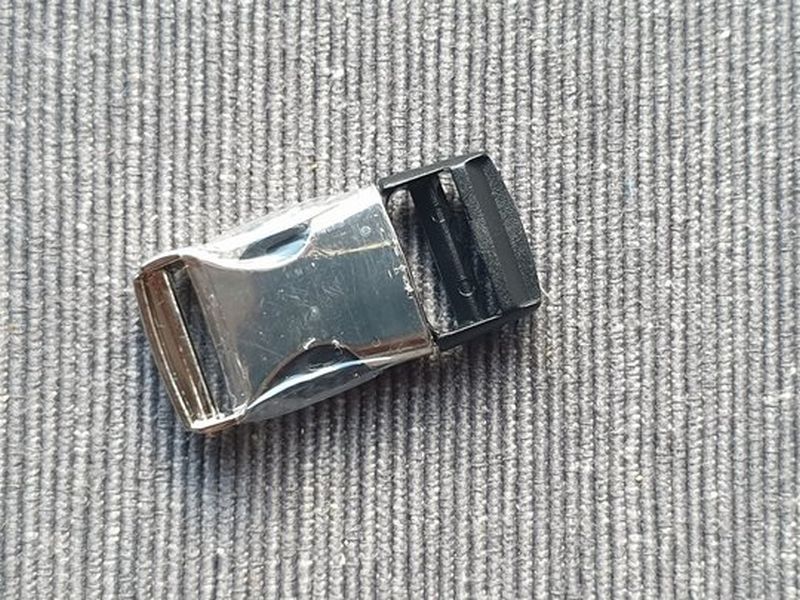 Steckschnalle 15 mm schwarz/silber