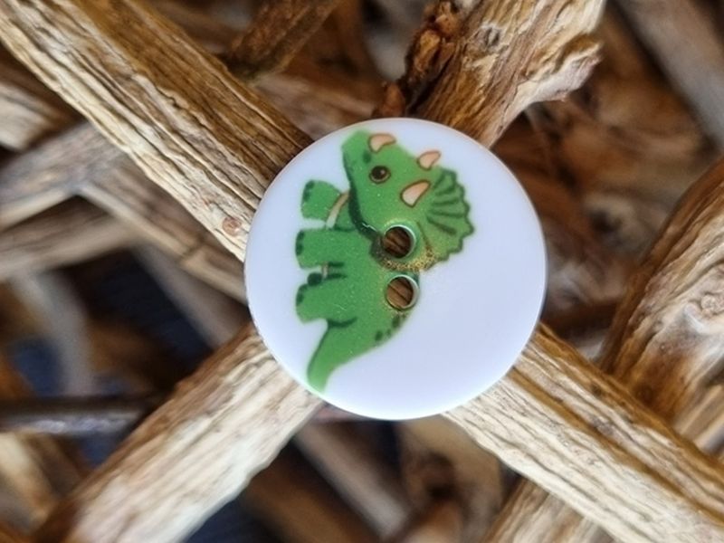 Kinderknopf Dinosaurier grün