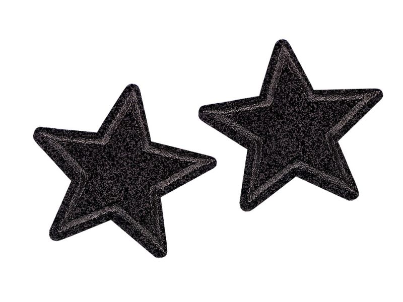Applikation Glitzer Stern 65mm Schwarz 4
