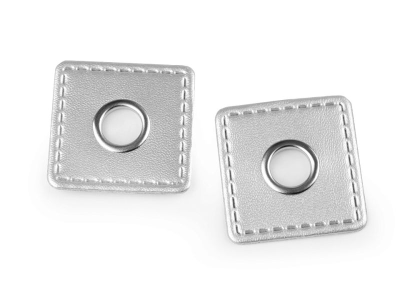 Öse auf Kunstleder 10mm Silber 1