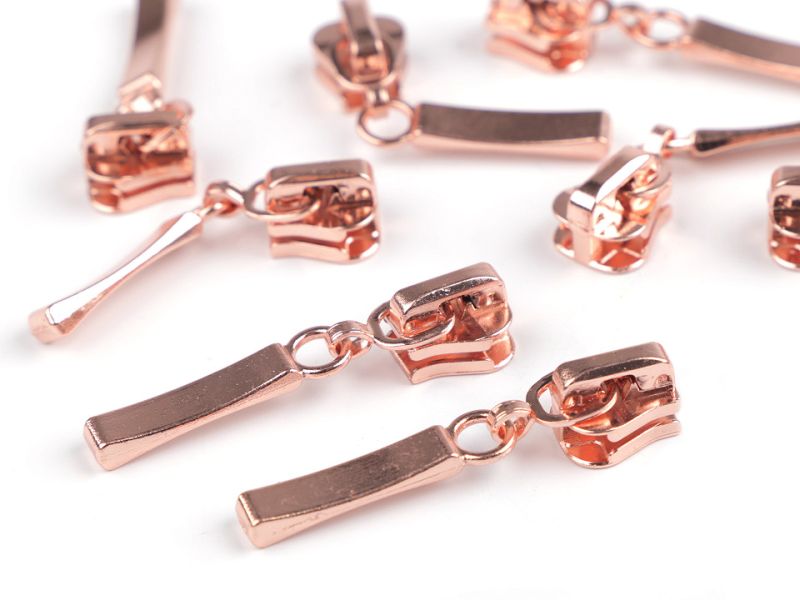 Design Schieber/Zipper 5 mm grob Rosegold