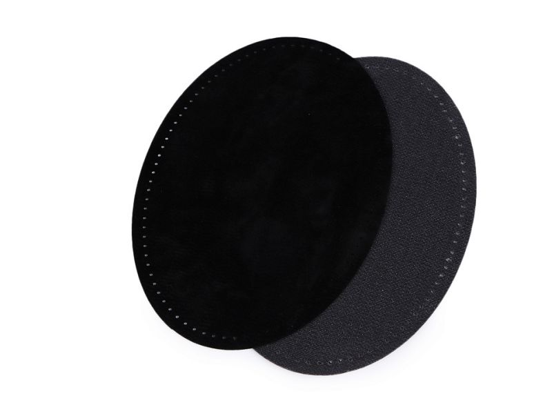 Bügelflicken Velours perforiert Schwarz 6