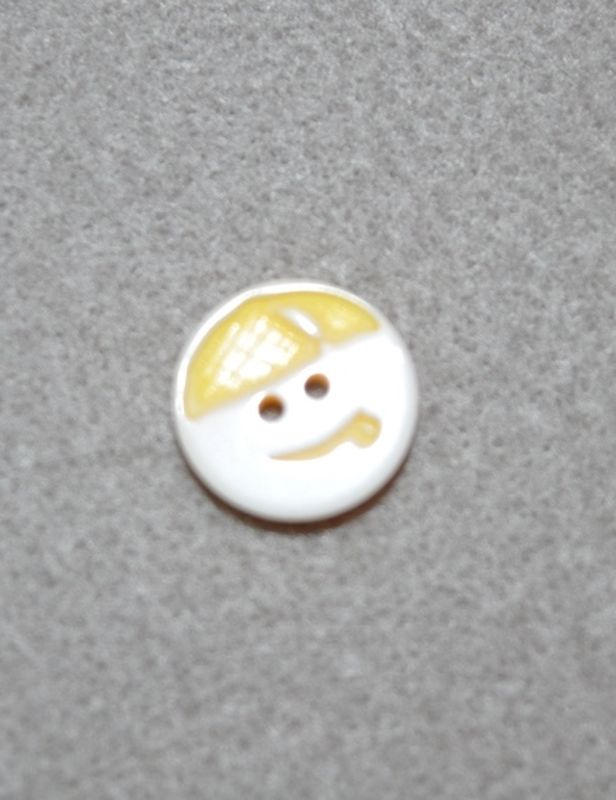 Knopf 2-Loch Polyester Smiley gelb