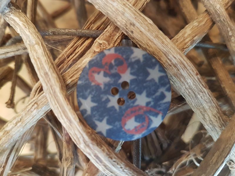 Knopf 25mm polyester Vintage Stern