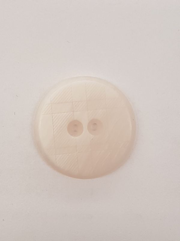 Polyester Knopf Karo Farbverlauf 25mm weiß