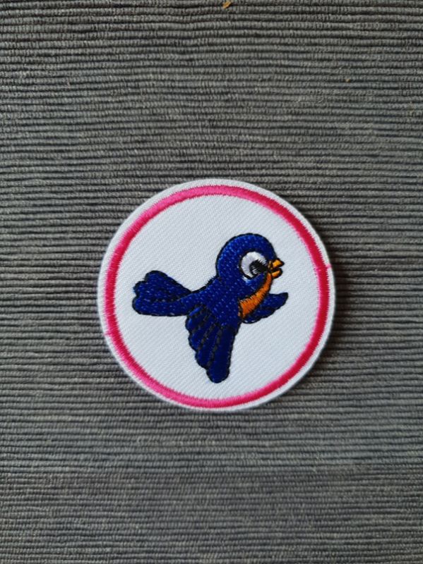 Applikation Bügelbild Kreis Vogel