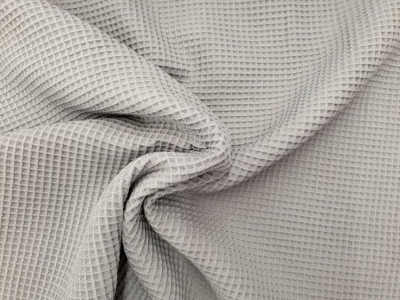Baumwoll Waffelpique uni grau 003