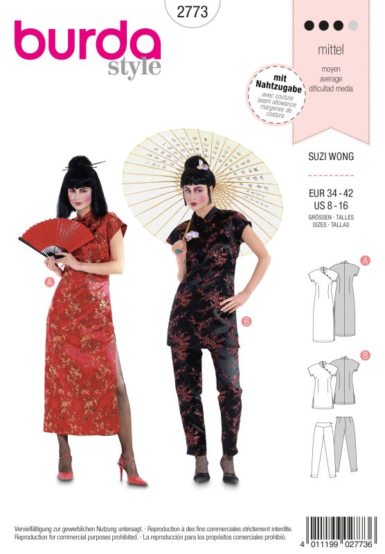 Schnittmuster Asien - Kombi Burda 2773