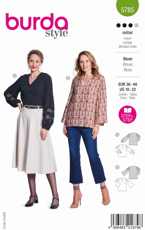 Schnittmuster Bluse Burda 5785