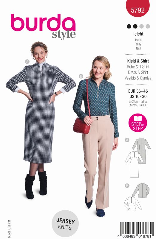 Schnittmuster Kleid & Shirt Burda 5792
