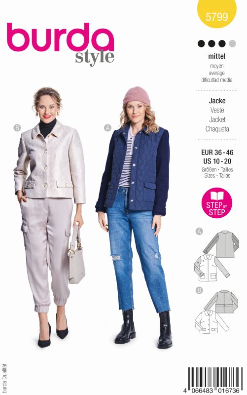 Schnittmuster Jacke Burda 5799