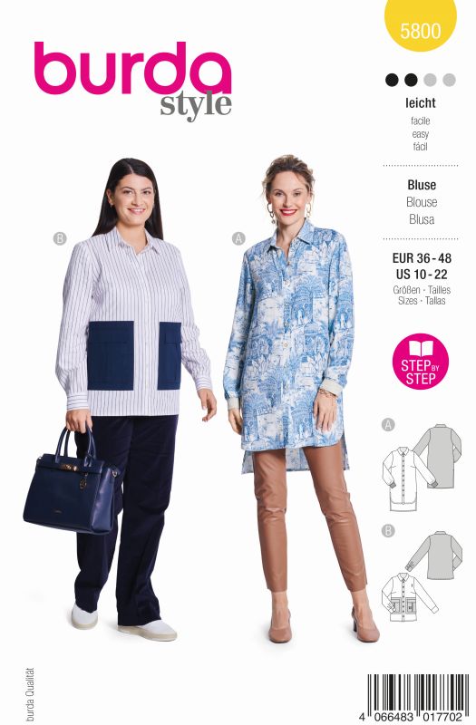 Schnittmuster Bluse Burda 5800