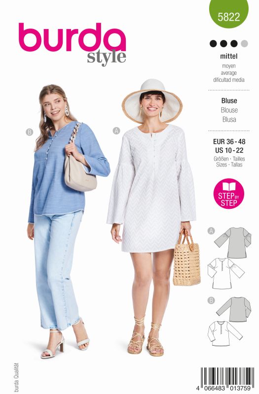 Schnittmuster Bluse Burda 5822