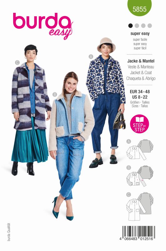 Schnittmuster Jacke & Mantel Burda 5855