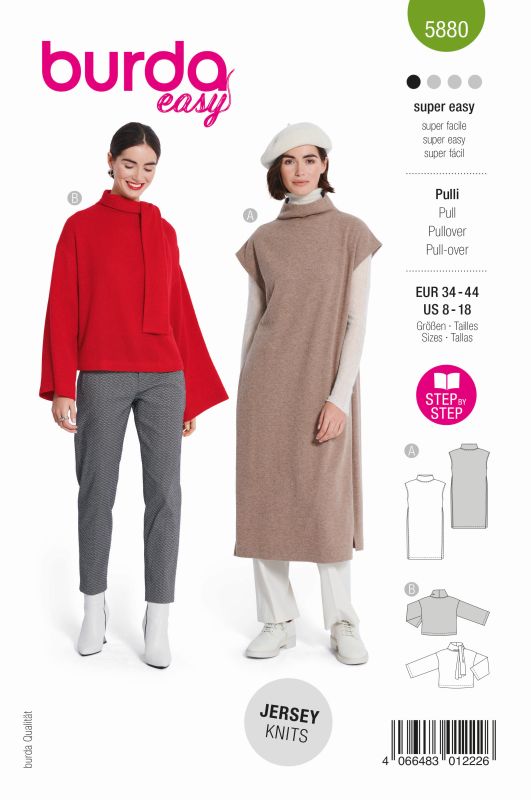 Schnittmuster Pulli Burda 5880