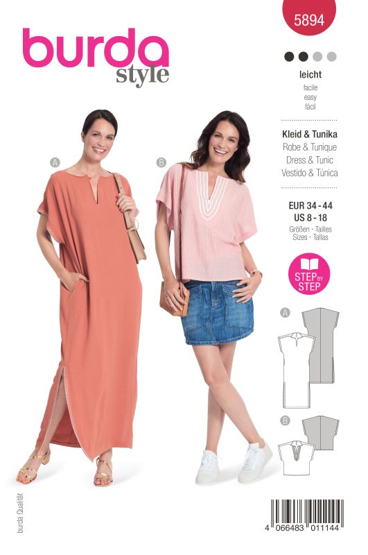 Schnittmuster Kleid&Tunika Burda 5894