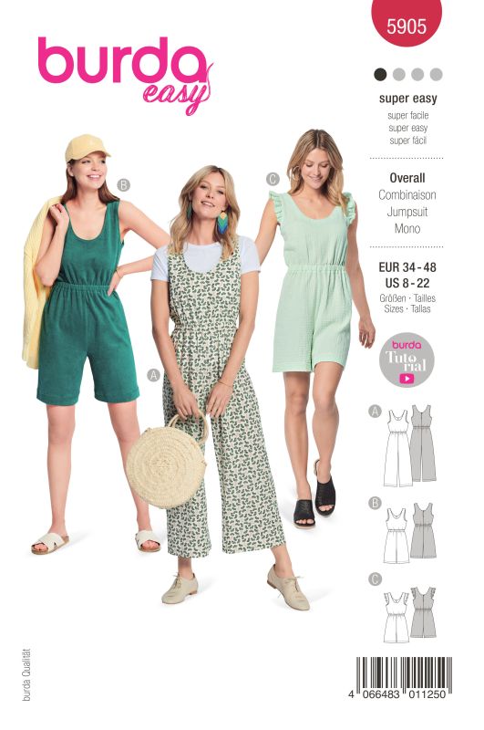 Schnittmuster overall Burda 5905