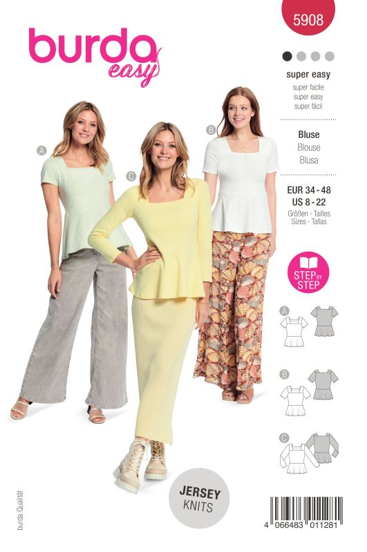Schnittmuster Bluse Burda 5908
