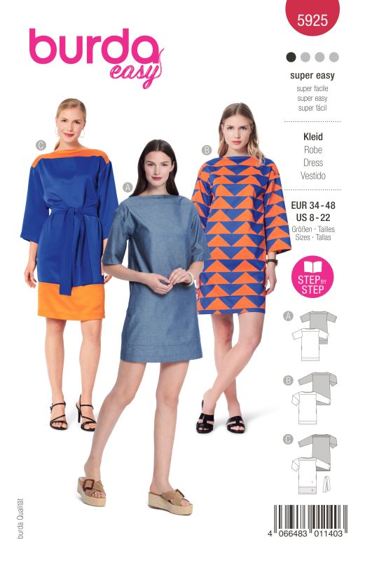 Schnittmuster Kleid Burda 5925