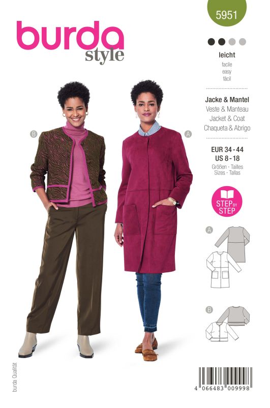 Schnittmuster Jacke & Mantel Burda 5951