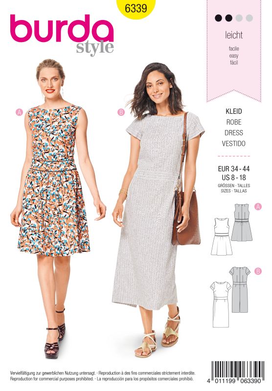 Schnittmuster Kleid Burda 6339